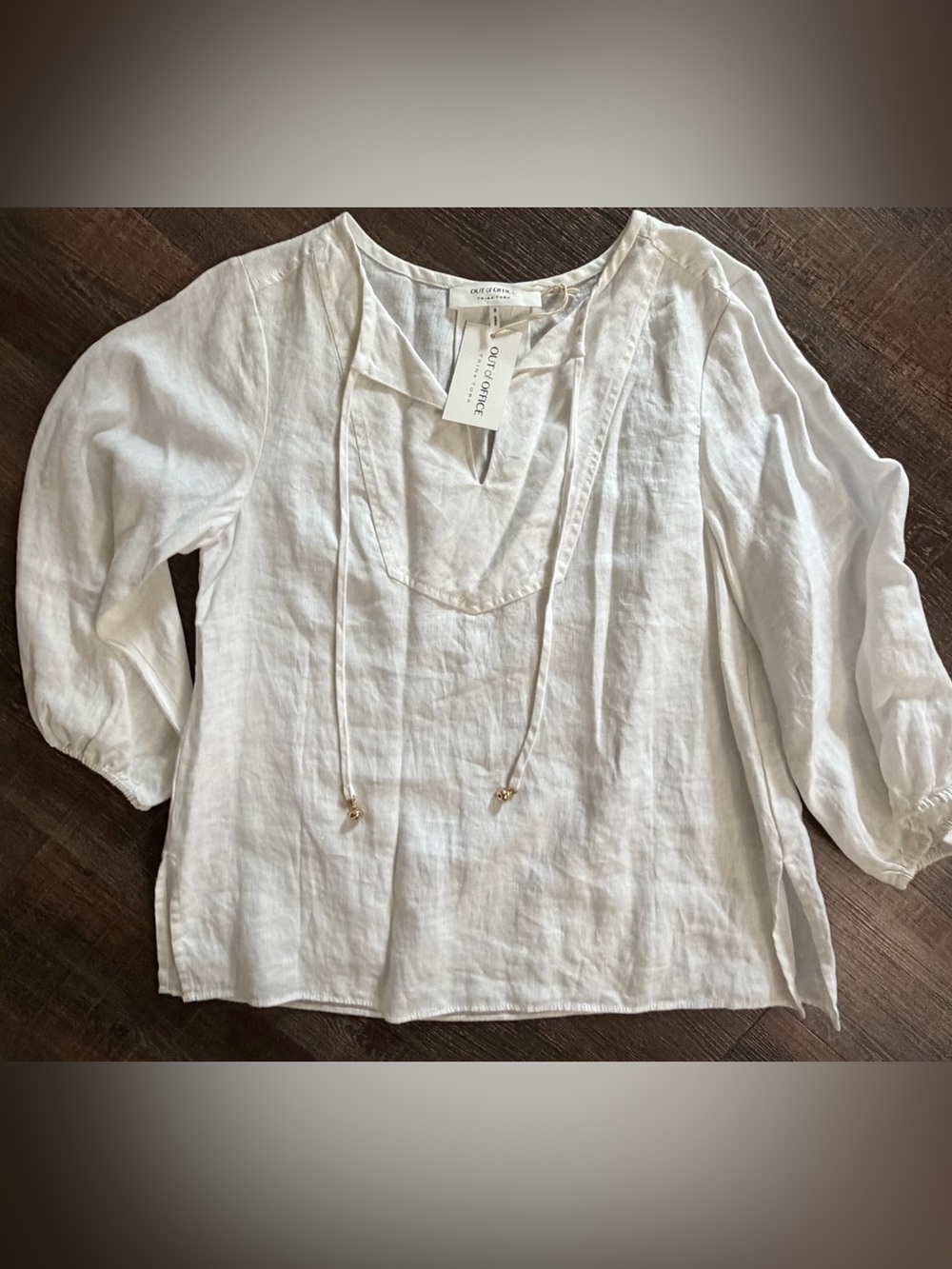 Trina Turk White Linen Out Of Office Tunic NWT Small